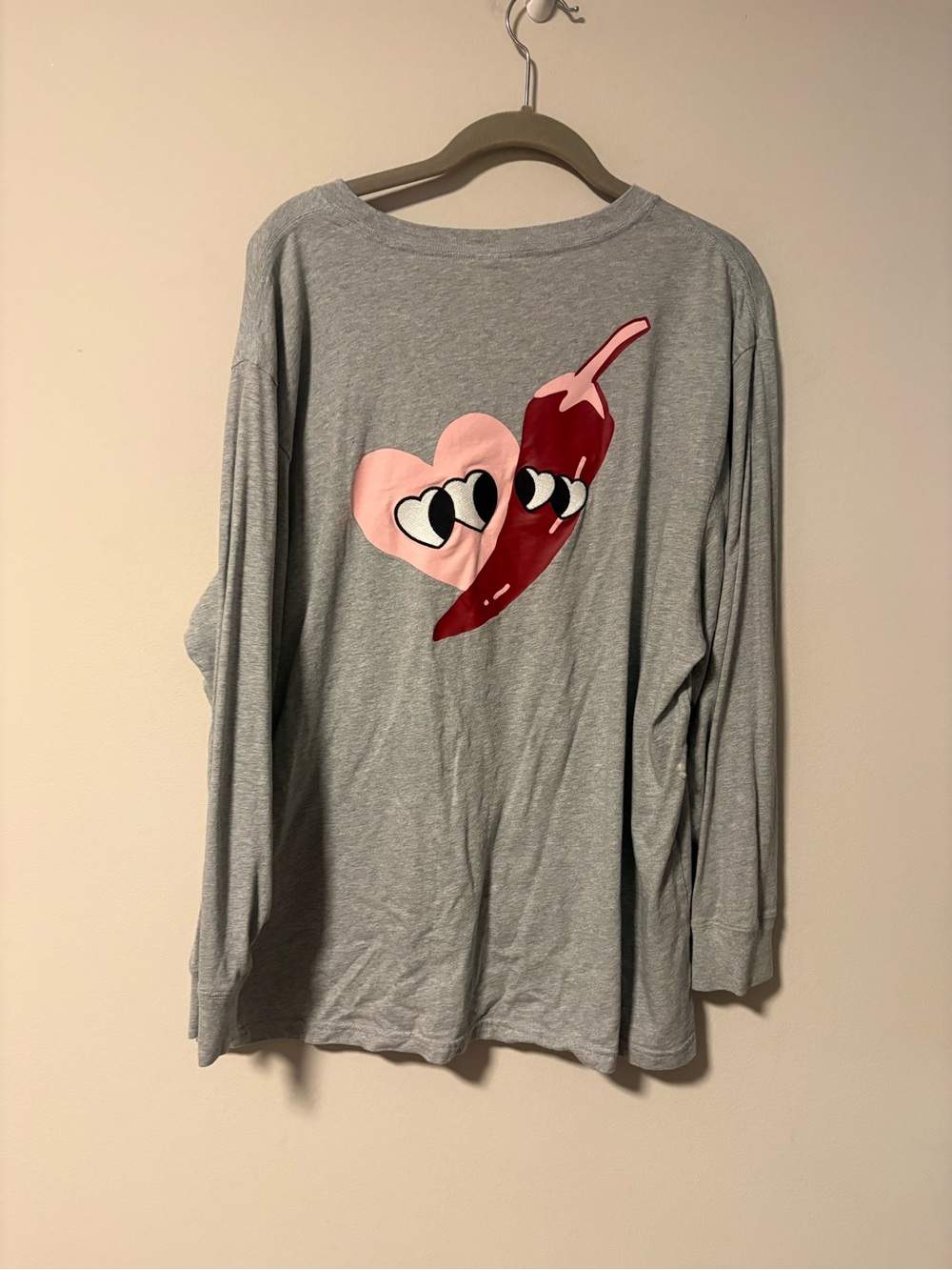 Vs Pink Campus Heart & Chili Long Sleeve Shirt XL